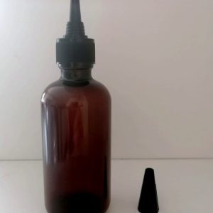 Amber PETG Bottle with Black Spout Cap