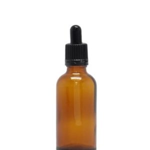 Amber glass aromatherapy bottle including a pipette