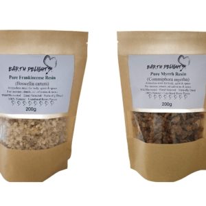 Bundle of Frankincense and Myrrh resin in eco packaging