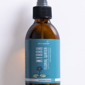 A picture of myrrh floral water which can be used as a facial mist or spritzer.